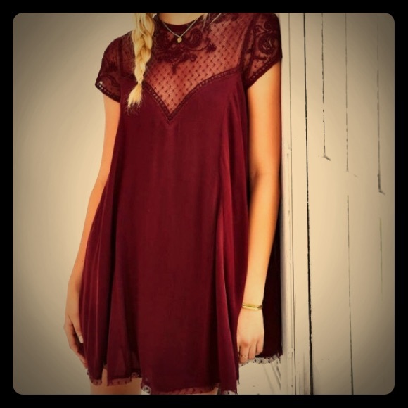 urban outfitters burgundy dress